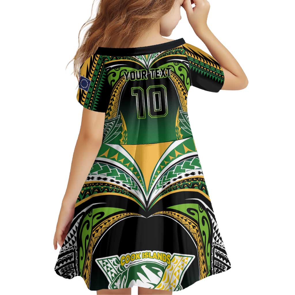 Custom Cook Islands Rugby League Family Matching Tank Maxi Dress and Hawaiian Shirt Avaiki Tatau Tribal Motifs Black Color - Aussie Hoodie