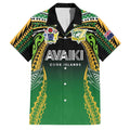 Custom Cook Islands Rugby League Family Matching Tank Maxi Dress and Hawaiian Shirt Avaiki Tatau Tribal Motifs Black Color - Aussie Hoodie