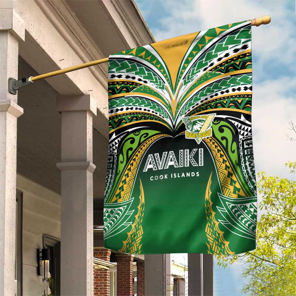 Cook Islands Rugby League Garden Flag Avaiki Tatau Tribal Motifs Black Color - Aussie Hoodie