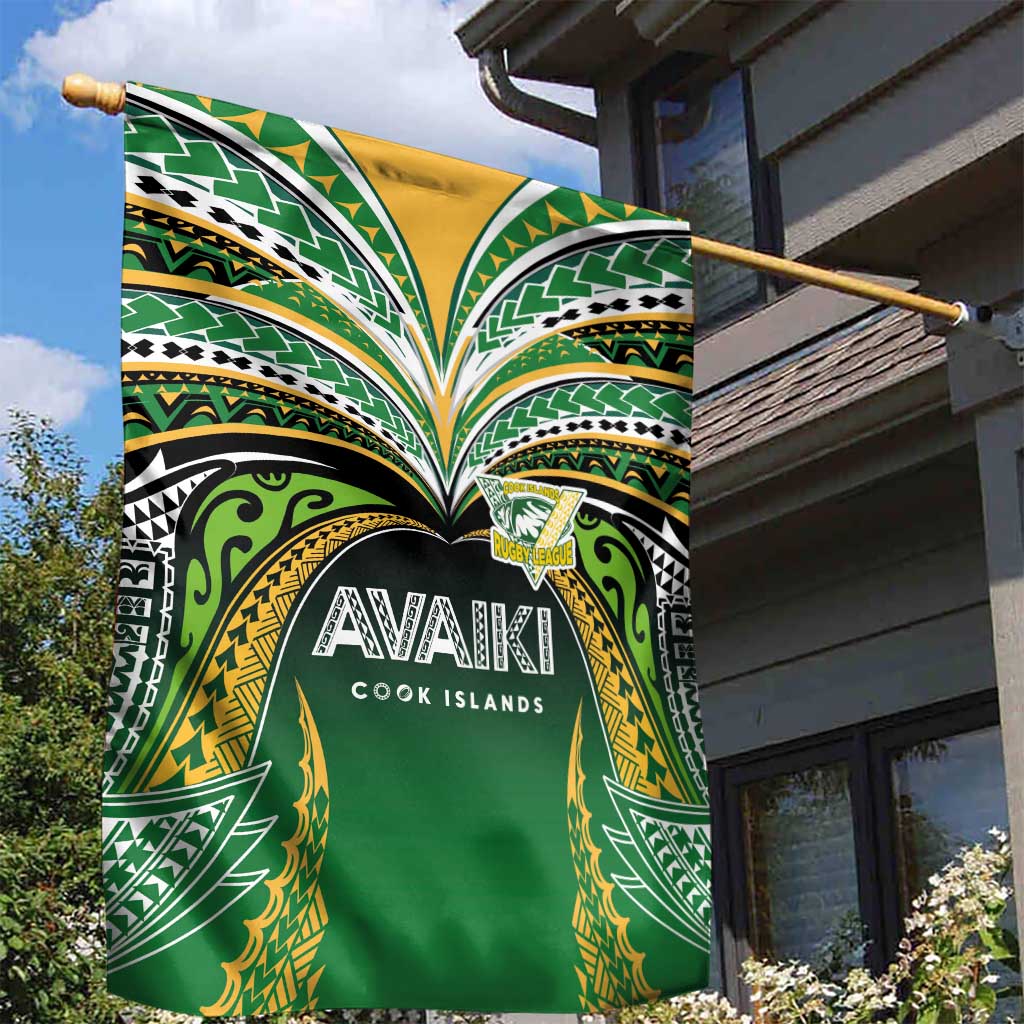 Cook Islands Rugby League Garden Flag Avaiki Tatau Tribal Motifs Black Color - Aussie Hoodie