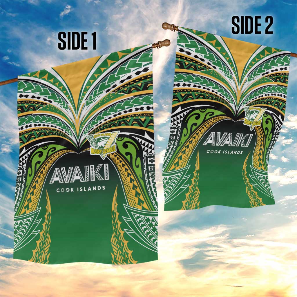 Cook Islands Rugby League Garden Flag Avaiki Tatau Tribal Motifs Black Color - Aussie Hoodie