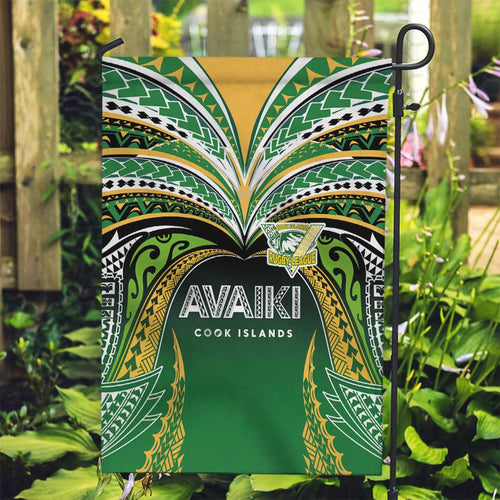 Cook Islands Rugby League Garden Flag Avaiki Tatau Tribal Motifs Black Color - Aussie Hoodie
