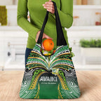 Cook Islands Rugby League Grocery Bag Avaiki Tatau Tribal Motifs Black Color - Aussie Hoodie