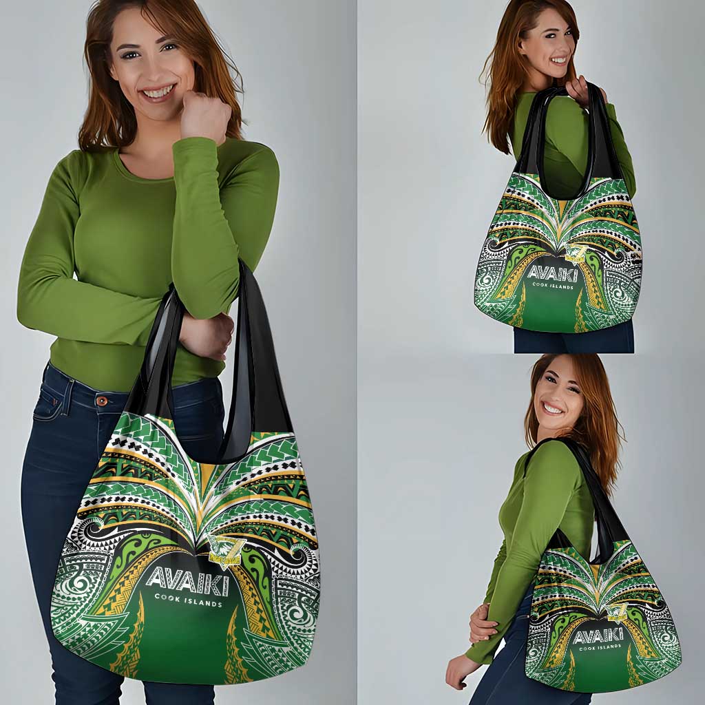 Cook Islands Rugby League Grocery Bag Avaiki Tatau Tribal Motifs Black Color - Aussie Hoodie