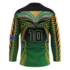 Custom Cook Islands Rugby League Hockey Jersey Avaiki Tatau Tribal Motifs Black Color - Aussie Hoodie