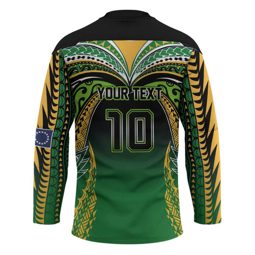 Custom Cook Islands Rugby League Hockey Jersey Avaiki Tatau Tribal Motifs Black Color - Aussie Hoodie
