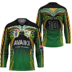 Custom Cook Islands Rugby League Hockey Jersey Avaiki Tatau Tribal Motifs Black Color - Aussie Hoodie