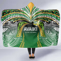 Cook Islands Rugby League Hooded Blanket Avaiki Tatau Tribal Motifs Black Color - Aussie Hoodie