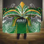 Cook Islands Rugby League Hooded Blanket Avaiki Tatau Tribal Motifs Black Color - Aussie Hoodie