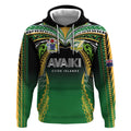 Custom Cook Islands Rugby League Hoodie Avaiki Tatau Tribal Motifs Black Color - Aussie Hoodie
