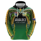 Custom Cook Islands Rugby League Hoodie Avaiki Tatau Tribal Motifs Black Color - Aussie Hoodie