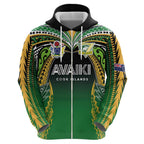 Custom Cook Islands Rugby League Hoodie Avaiki Tatau Tribal Motifs Black Color - Aussie Hoodie