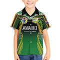 Custom Cook Islands Rugby League Kid Hawaiian Shirt Avaiki Tatau Tribal Motifs Black Color - Aussie Hoodie