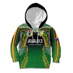 Custom Cook Islands Rugby League Kid Hoodie Avaiki Tatau Tribal Motifs Black Color - Aussie Hoodie