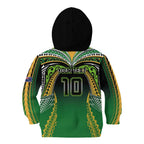 Custom Cook Islands Rugby League Kid Hoodie Avaiki Tatau Tribal Motifs Black Color - Aussie Hoodie
