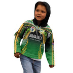 Custom Cook Islands Rugby League Kid Hoodie Avaiki Tatau Tribal Motifs Black Color - Aussie Hoodie