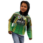 Custom Cook Islands Rugby League Kid Hoodie Avaiki Tatau Tribal Motifs Black Color - Aussie Hoodie