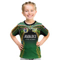 Custom Cook Islands Rugby League Kid T Shirt Avaiki Tatau Tribal Motifs Black Color - Aussie Hoodie