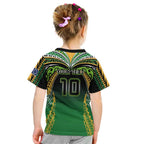 Custom Cook Islands Rugby League Kid T Shirt Avaiki Tatau Tribal Motifs Black Color - Aussie Hoodie