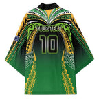 Custom Cook Islands Rugby League Kimono Avaiki Tatau Tribal Motifs Black Color - Aussie Hoodie