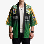 Custom Cook Islands Rugby League Kimono Avaiki Tatau Tribal Motifs Black Color - Aussie Hoodie