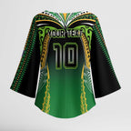 Custom Cook Islands Rugby League Kimono Sleeve Blouse Avaiki Tatau Tribal Motifs Black Color - Aussie Hoodie