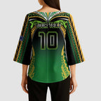 Custom Cook Islands Rugby League Kimono Sleeve Blouse Avaiki Tatau Tribal Motifs Black Color - Aussie Hoodie