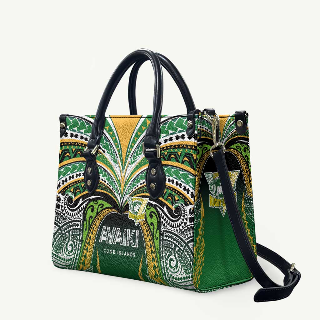 Cook Islands Rugby League Leather Bag Avaiki Tatau Tribal Motifs Black Color - Aussie Hoodie