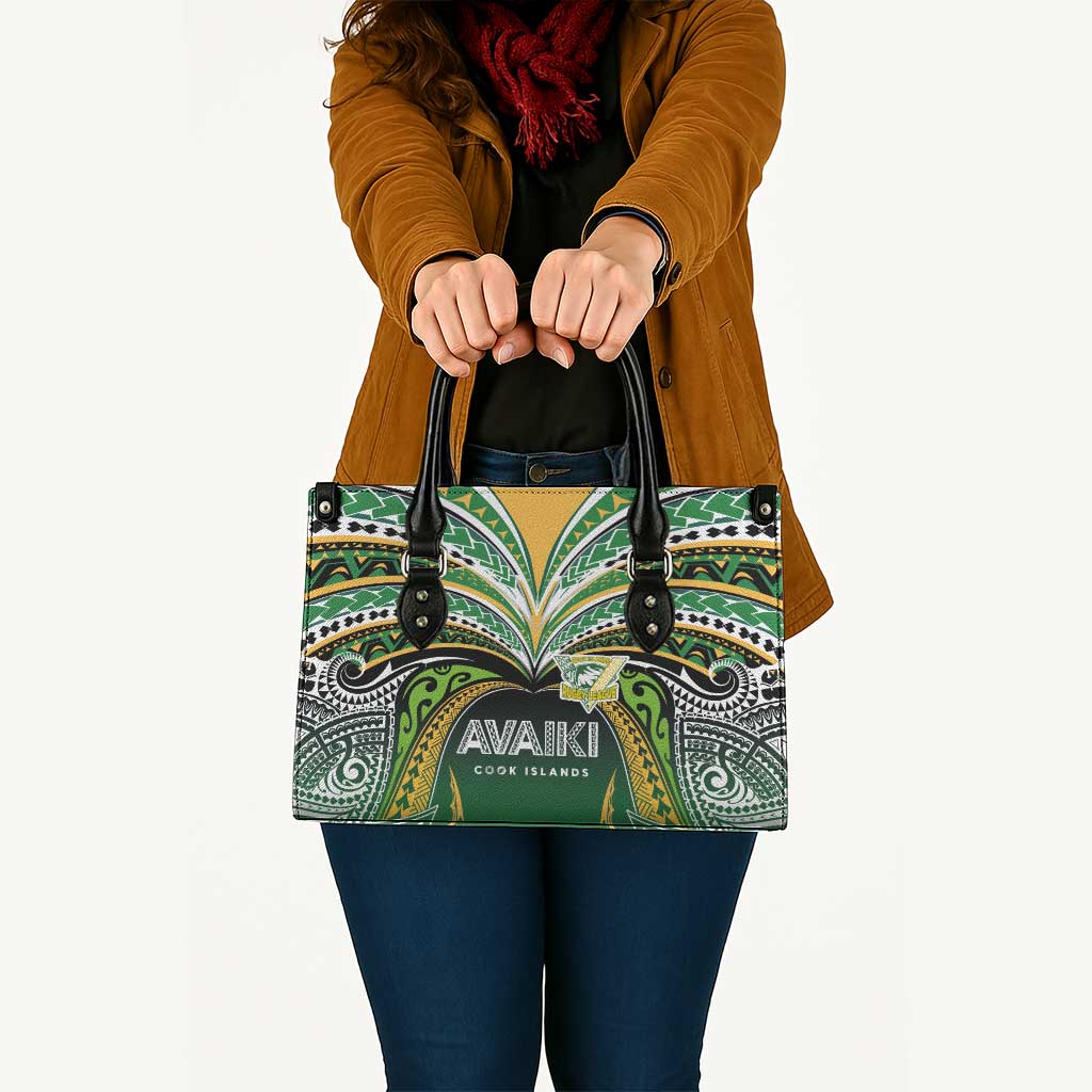 Cook Islands Rugby League Leather Bag Avaiki Tatau Tribal Motifs Black Color - Aussie Hoodie