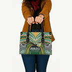 Cook Islands Rugby League Leather Bag Avaiki Tatau Tribal Motifs Black Color - Aussie Hoodie