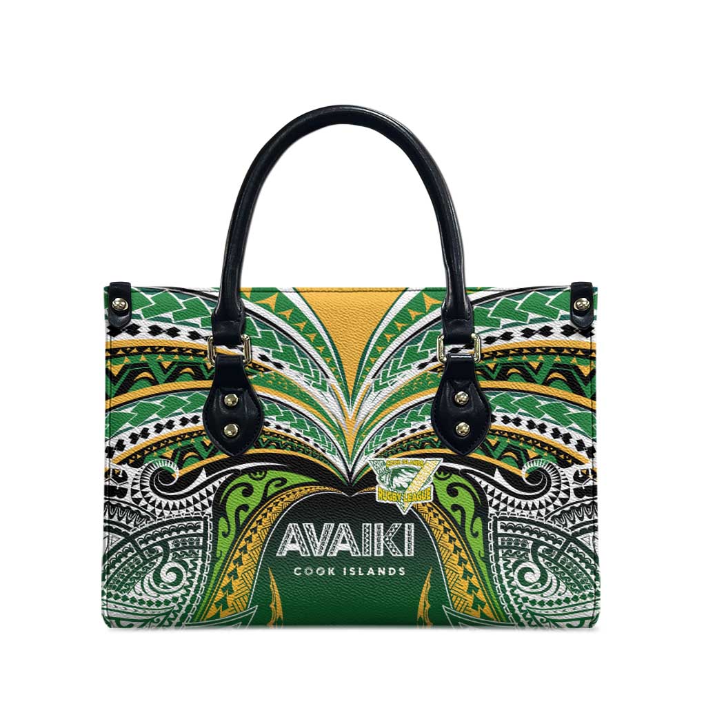Cook Islands Rugby League Leather Bag Avaiki Tatau Tribal Motifs Black Color - Aussie Hoodie