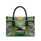 Cook Islands Rugby League Leather Bag Avaiki Tatau Tribal Motifs Black Color - Aussie Hoodie
