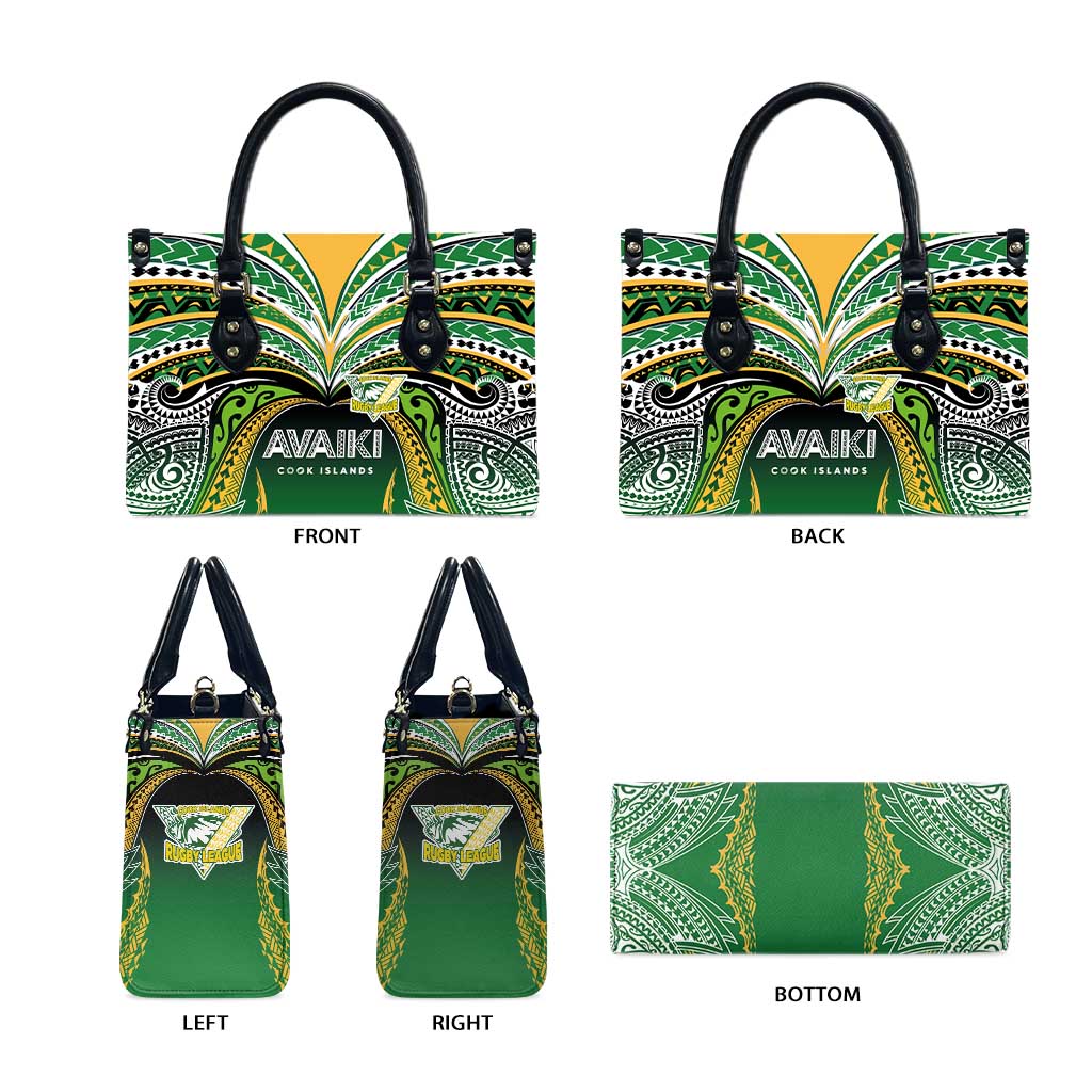 Cook Islands Rugby League Leather Bag Avaiki Tatau Tribal Motifs Black Color - Aussie Hoodie
