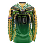 Custom Cook Islands Rugby League Long Sleeve Shirt Avaiki Tatau Tribal Motifs Black Color - Aussie Hoodie