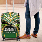 Cook Islands Rugby League Luggage Cover Avaiki Tatau Tribal Motifs Black Color - Aussie Hoodie