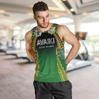 Custom Cook Islands Rugby League Men Tank Top Avaiki Tatau Tribal Motifs Black Color - Aussie Hoodie