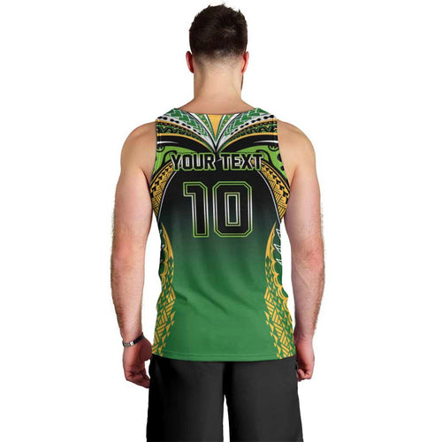 Custom Cook Islands Rugby League Men Tank Top Avaiki Tatau Tribal Motifs Black Color - Aussie Hoodie