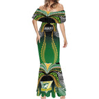 Custom Cook Islands Rugby League Mermaid Dress Avaiki Tatau Tribal Motifs Black Color - Aussie Hoodie