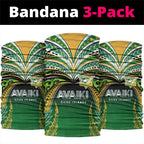 Cook Islands Rugby League Neck Gaiter Avaiki Tatau Tribal Motifs Black Color - Aussie Hoodie