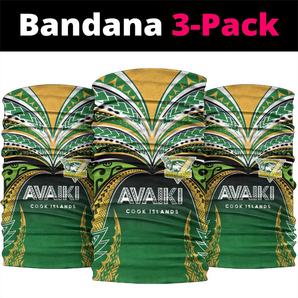 Cook Islands Rugby League Neck Gaiter Avaiki Tatau Tribal Motifs Black Color - Aussie Hoodie