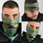 Cook Islands Rugby League Neck Gaiter Avaiki Tatau Tribal Motifs Black Color - Aussie Hoodie