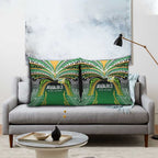 Cook Islands Rugby League Pillow Cover Avaiki Tatau Tribal Motifs Black Color - Aussie Hoodie