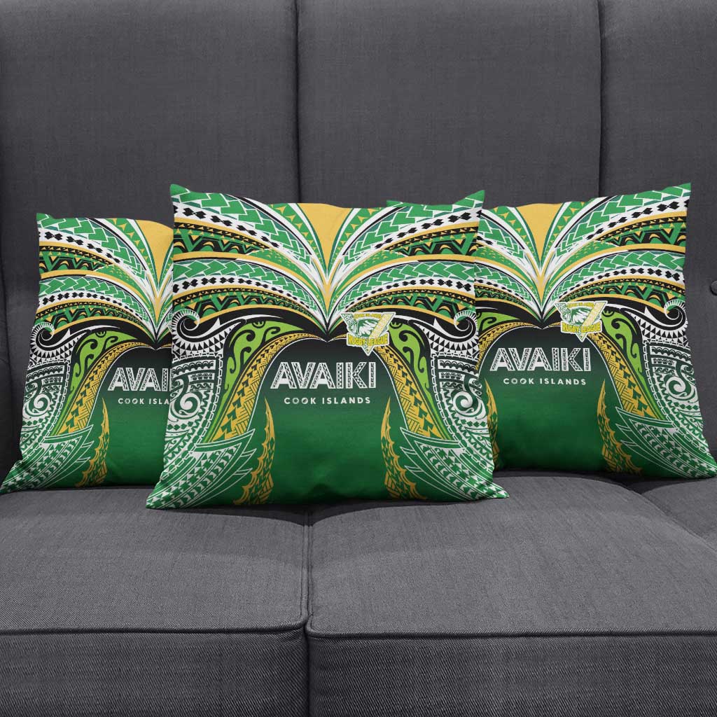 Cook Islands Rugby League Pillow Cover Avaiki Tatau Tribal Motifs Black Color - Aussie Hoodie