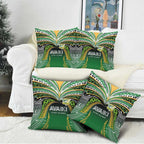Cook Islands Rugby League Pillow Cover Avaiki Tatau Tribal Motifs Black Color - Aussie Hoodie