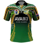 Custom Cook Islands Rugby League Polo Shirt Avaiki Tatau Tribal Motifs Black Color - Aussie Hoodie