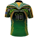 Custom Cook Islands Rugby League Polo Shirt Avaiki Tatau Tribal Motifs Black Color - Aussie Hoodie