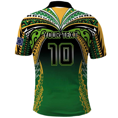 Custom Cook Islands Rugby League Polo Shirt Avaiki Tatau Tribal Motifs Black Color - Aussie Hoodie
