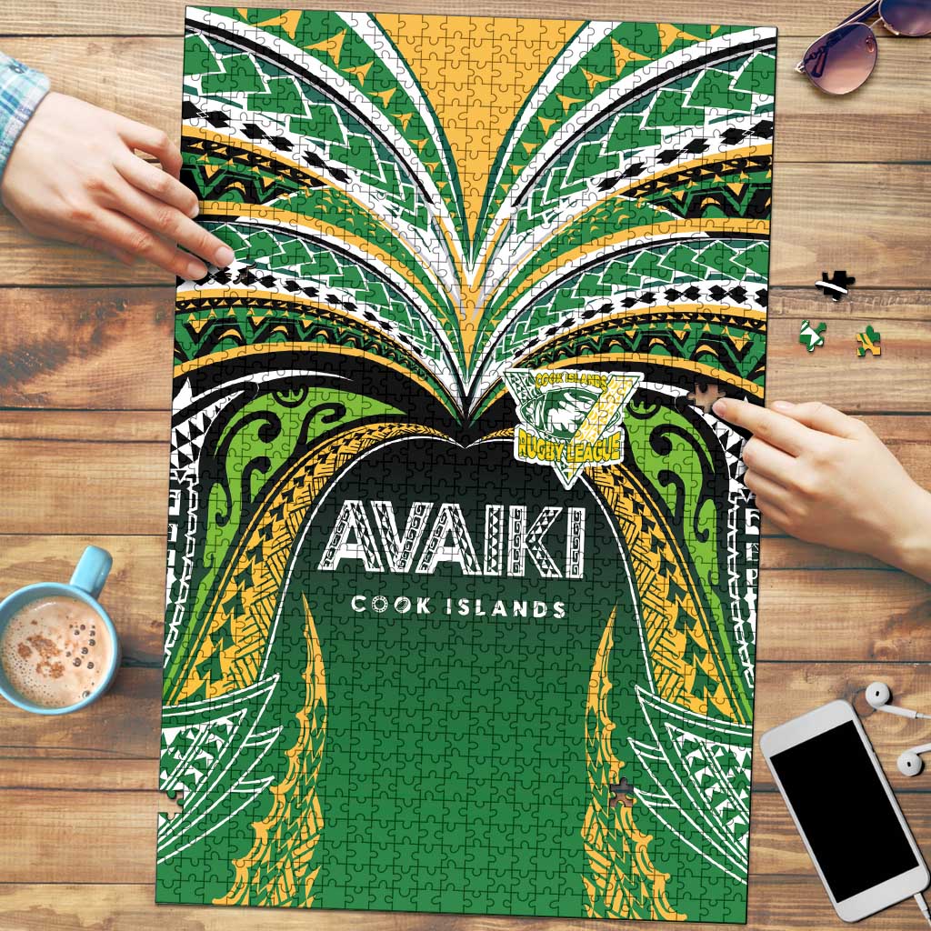 Cook Islands Rugby League Puzzle Avaiki Tatau Tribal Motifs Black Color - Aussie Hoodie