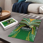 Cook Islands Rugby League Puzzle Avaiki Tatau Tribal Motifs Black Color - Aussie Hoodie