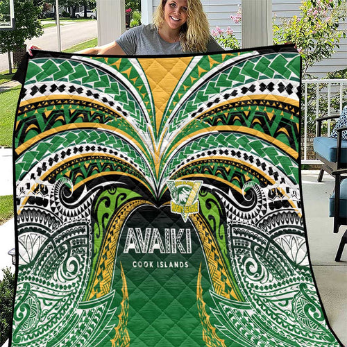 Cook Islands Rugby League Quilt Avaiki Tatau Tribal Motifs Black Color - Aussie Hoodie
